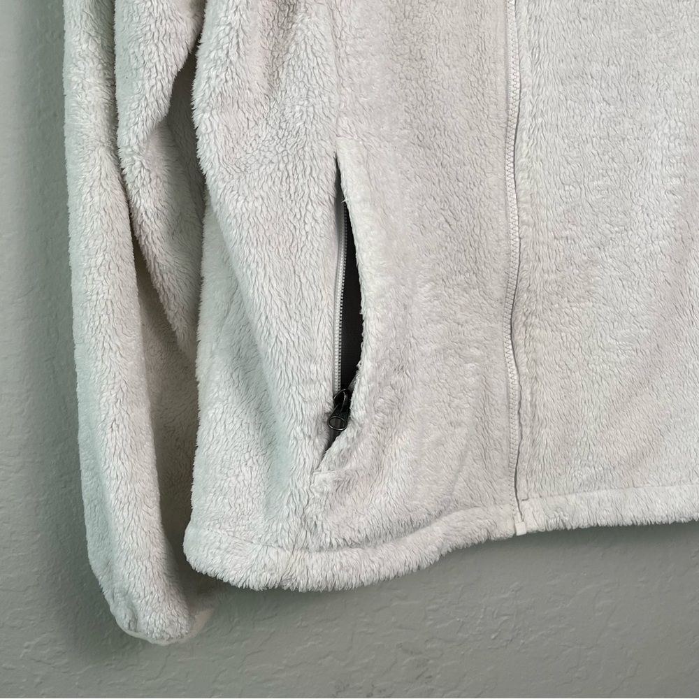 The North Face White Teddy Fleece Full Zip Jacket Women's Size Large - Picture 6 of 9